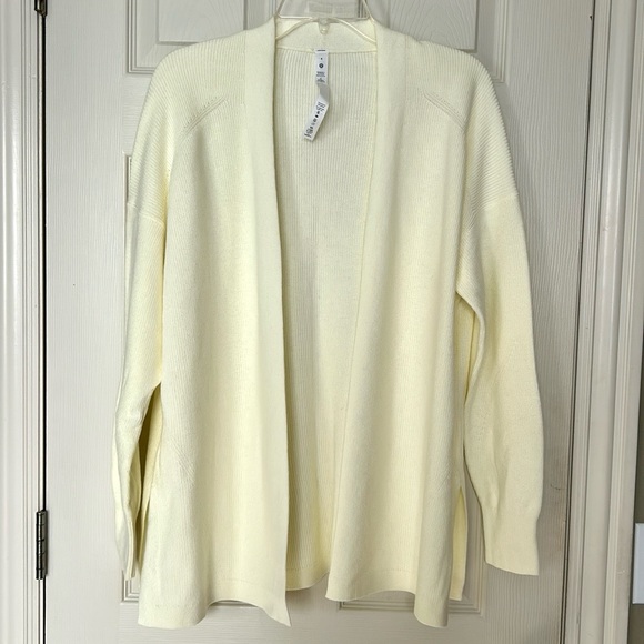 Lululemon Side Slit Sweater Wrap Cardigan Lemon Sorbet 4 - Picture 2 of 7